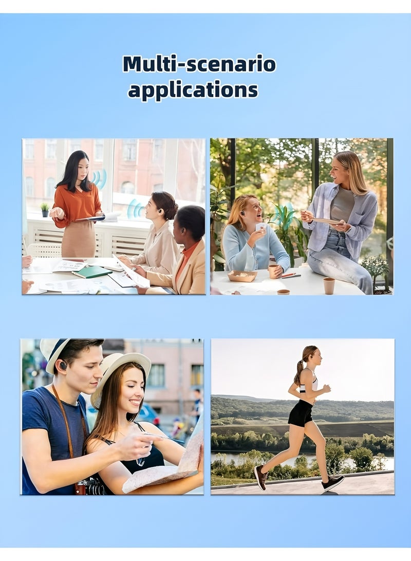 أبلينم سماعات أذن مزودة بتقنية الذكاء الاصطناعي للترجمة الفورية، سماعات أذن مفتوحة، شاشة لمس LCD، مترجم فوري لـ 134 لغة ولهجة، بلوتوث 5.3، سماعات أذن للترجمة الفورية للاجتماعات والسفر - Image 5